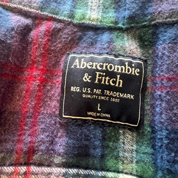 Abercrombie & Fitch Plaid Flannel Button Up size L - Picture 5 of 11